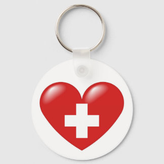 Chaveiro Coração suíço - Schweizer Herz - Coeur suisse