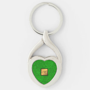 Chaveiro Coração Verde de Amor Moderno e Elegante