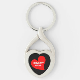 CHAVEIRO CORAÇÃO VERMELHO NA MODA EU AMO MEU VALENTINE ROMÂ