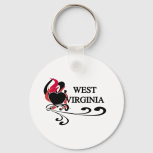 Chaveiro Coração West Virginia do fogo