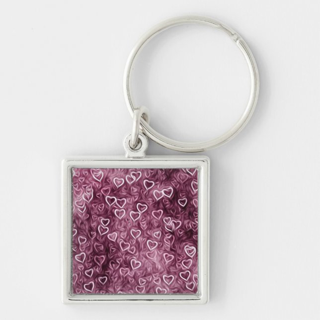 Chaveiro Corações Caindo - Rosa (Frente)