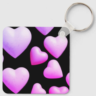 Chaveiro Corações Cheios de Amor Verdadeiro Fundo Preto