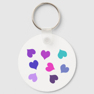 Chaveiro Corações coloridos fofos