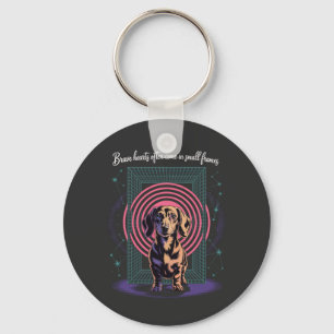 Chaveiro Corações Corajosos de Dachshund Freqüentemente Vêm