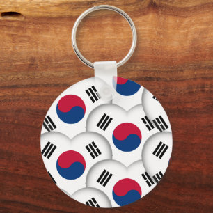 Chaveiro Corações Coreanos e Bandeira Coreana/Coreia do S
