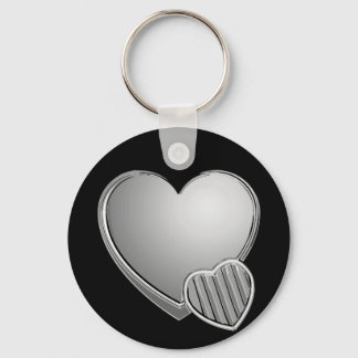 Chaveiro Corações Cromados