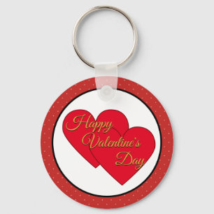 Chaveiro Corações de Amor e Bolinhas de São Valentim