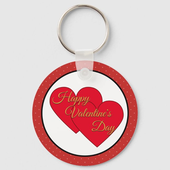 Chaveiro Corações de Amor e Bolinhas de São Valentim (Frente)