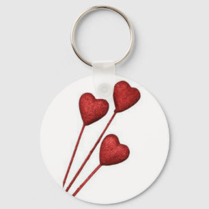 Chaveiro Corações de Amor Vermelho em Pentes
