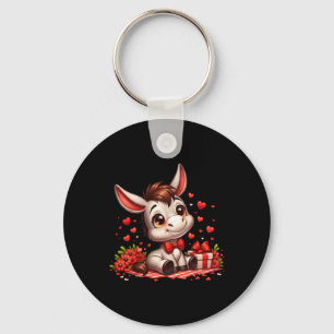 Chaveiro Corações de burro de São Valentim Animal de fazend