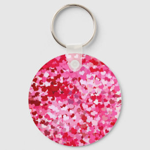 Chaveiro Corações de Confetes Rosa