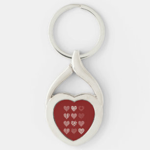 Chaveiro Corações Dia dos Namorados Nove Corações Amor de N
