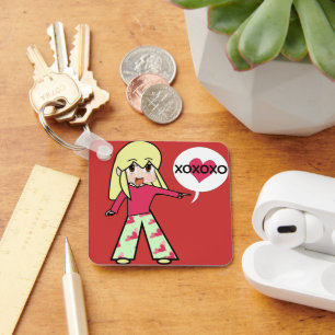 Chaveiro Corações do Namorados Chibi