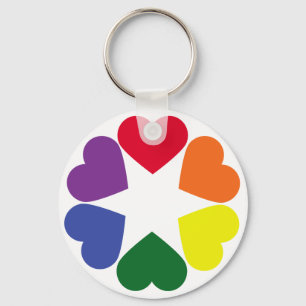 Chaveiro Corações do orgulho de LGBT