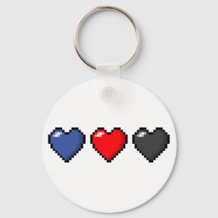 Chaveiro Corações do pixel de Polyamorous
