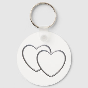 Chaveiro Corações dobro de prata