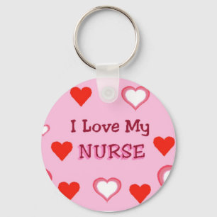 Chaveiro Corações: Eu Amo Minha Enfermeira