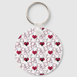 Chaveiro Corações negros vermelhos e bonitos