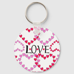 Chaveiro Corações Pequenos Rosa Vermelho AMOR