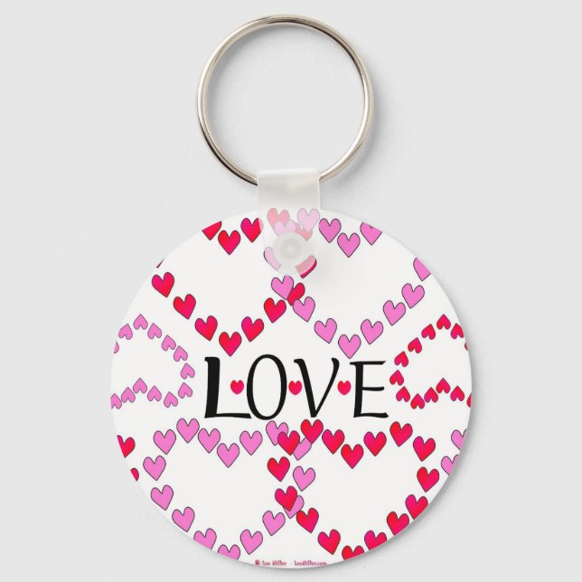 Chaveiro Corações Pequenos Rosa Vermelho AMOR (Frente)