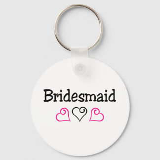 Chaveiro Corações Pretos Cor-de-Rosa-Bridesmaid