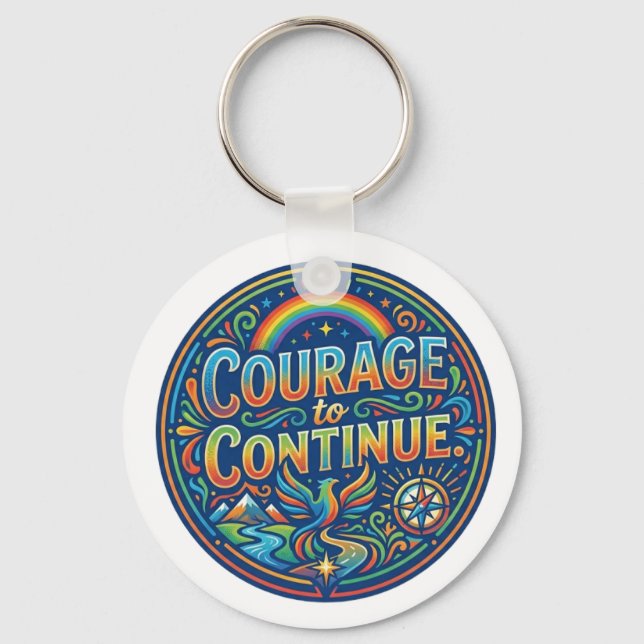 Chaveiro Coragem para Continuar – Resiliência Inspiradora (Frente)