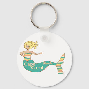 Chaveiro Coral do cabo, sereia de FL