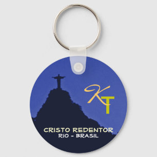 Chaveiro Corcovado, Rio, Brasil adiciona iniciais