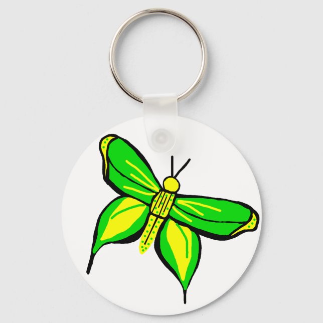 Chaveiro corda-chave-coroa-borboleta verde (Frente)