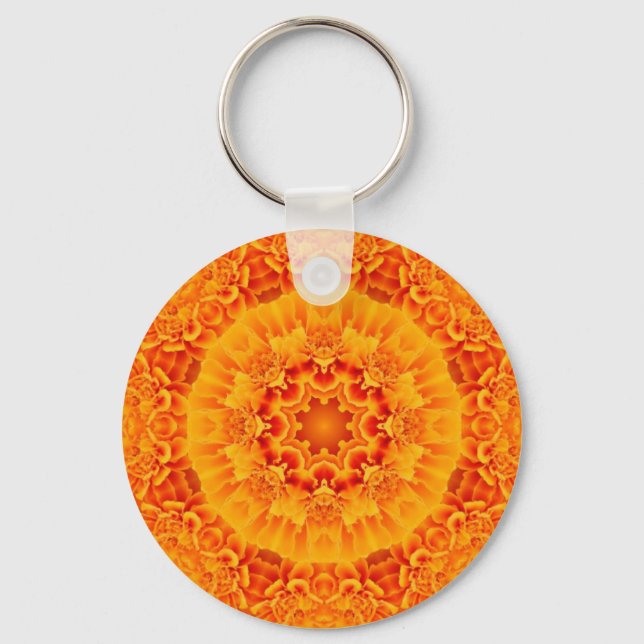 Chaveiro Corda-chave Orange Marigold Mandala (Frente)