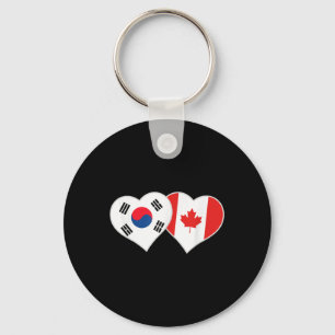 Chaveiro Coreano canadense Flag Heart Coreia do Sul Canadá