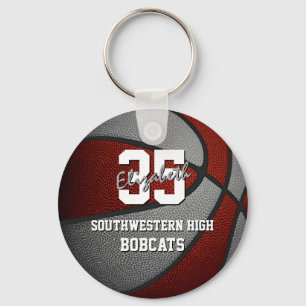 Chaveiro cores da equipe de basquetebol da cinza maroon