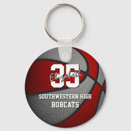 Chaveiro cores da equipe de basquetebol da cinza vermelha