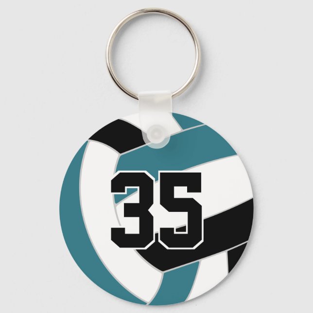 Chaveiro Cores da equipe de vôlei preto-teares (Frente)