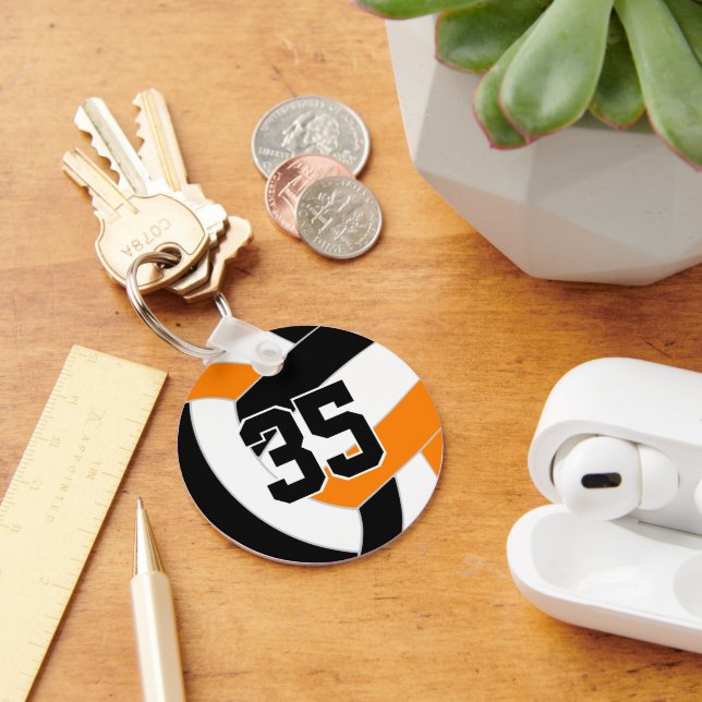 Chaveiro Cores da seleção de vôlei de laranja preto (Mesa)