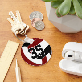 Chaveiro Cores da seleção de vôlei preto de Maroon