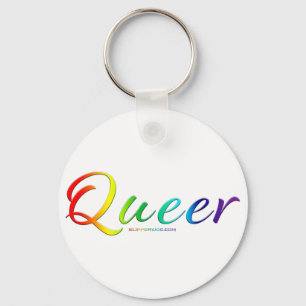 Chaveiro Cores do orgulho queer de SlipperyJoe palavra símb