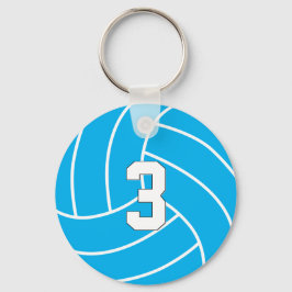 Chaveiro Cores Personalizáveis de Voleibol e Número de Jers