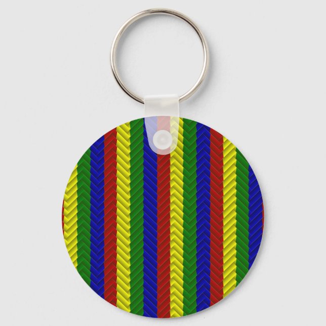 Chaveiro Cores Primárias Herringbone (Frente)