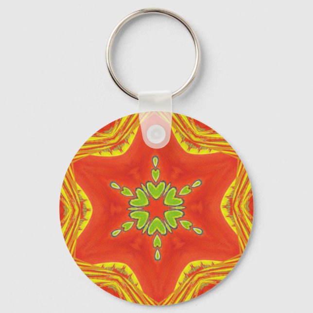 Chaveiro Cores tradicionais africanos vermelho-ouro (Frente)