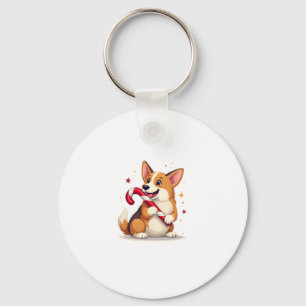 Chaveiro Corgi Candy Cane Joy