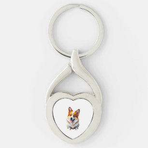 Chaveiro Corgi, cãozinho, fofo de cachorrinho, estilo de es