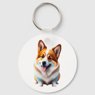Chaveiro Corgi, cãozinho, fofo de cachorrinho, estilo de es