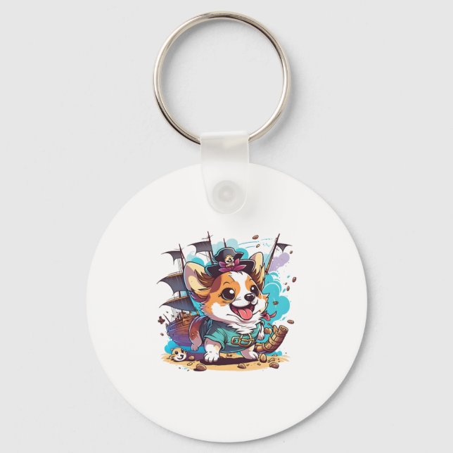 Chaveiro Corgi Dog Pirate (Frente)