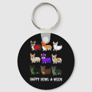 Chaveiro Corgi Engraçado Dia das Bruxas Feliz Howl-o-ween