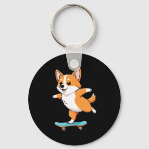 Chaveiro Corgi Engraçado Skater Skateboard Bailarina Mãe Pa