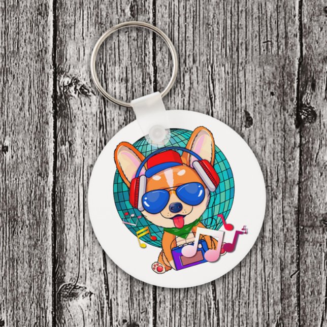 Chaveiro Corgi Kawaii Cute dançante (Dancing Corgi Keychain)