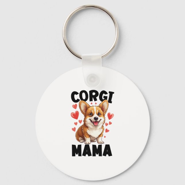 Chaveiro Corgi Mãe - Cute Corgi Mama (Frente)