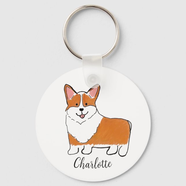 Chaveiro Corgi personalizado (Frente)