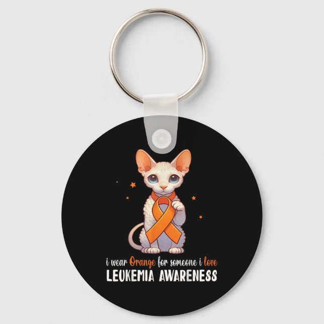 Chaveiro Cornish Rex Eu Uso Laranja Alguém Que Eu Amo Leuce (Frente)